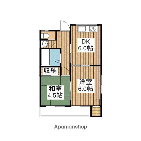 清水マンション(2DK/1階)の間取り写真