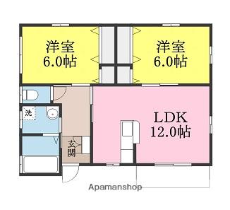 伊予鉄道高浜線 三津駅 徒歩6分 1階建 築16年(2LDK)の間取り写真