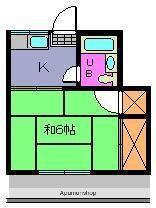 コーポあゆみ(1DK/1階)の間取り写真