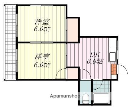 ピカデリーサーカス雄郡(2DK/3階)の間取り写真