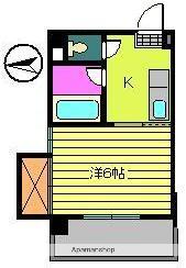 ジョイフラットⅡ(1DK/3階)の間取り写真