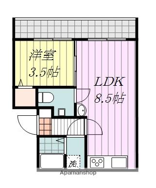 アイルーロス(1LDK/4階)の間取り写真