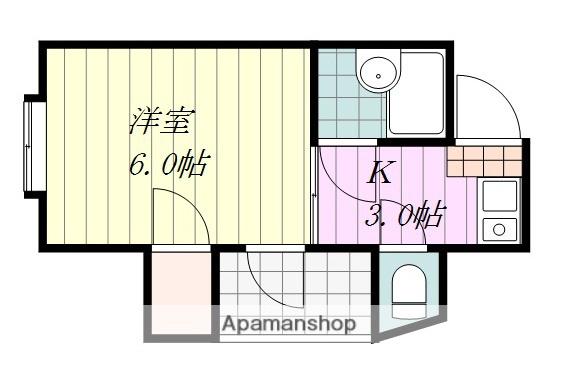 ヴィレッジ道後(1K/3階)の間取り写真
