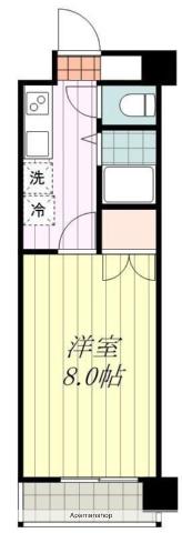 ジョイフル第二山越(1K/3階)の間取り写真