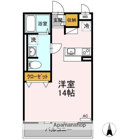 エステートA(ワンルーム/3階)の間取り写真