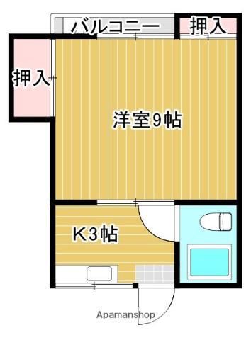 コーポライフ(1K/2階)の間取り写真