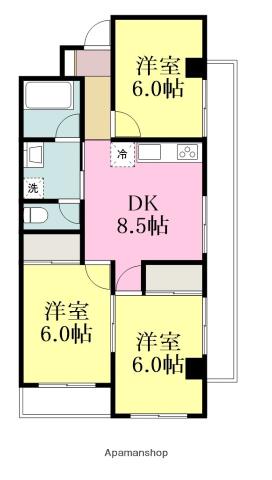 第二昭安マンション(3DK/2階)の間取り写真