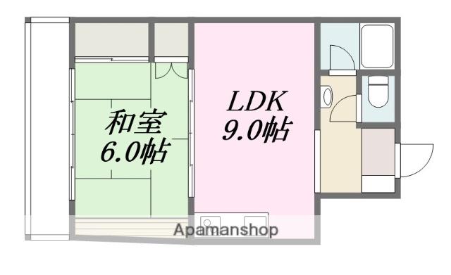 大場ビル(1LDK/2階)の間取り写真