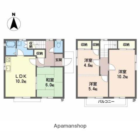 愛媛県松山市 2階建 築31年(4LDK)の間取り写真