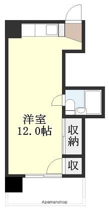 豊洋ハイツ(ワンルーム/2階)の間取り写真