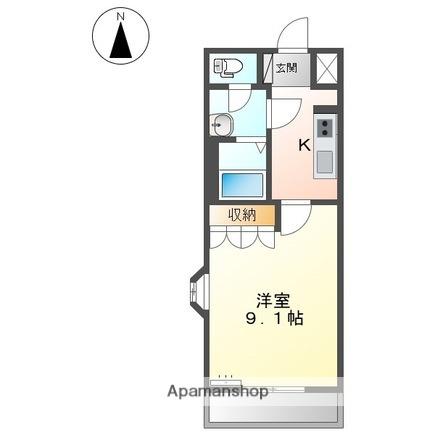シェルル南方(1K/1階)の間取り写真