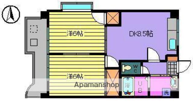 サザンコートⅤ(2DK/6階)の間取り写真