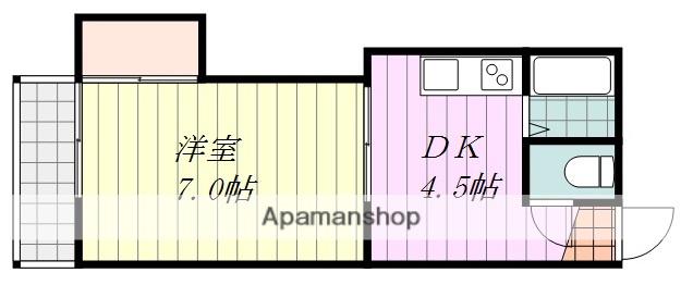 城北サンハイツ(1DK/2階)の間取り写真