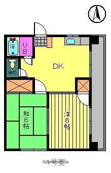 メゾン扶蓉(2DK/4階)の間取り写真
