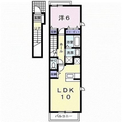 プリート・アルド-レ(1LDK/2階)の間取り写真