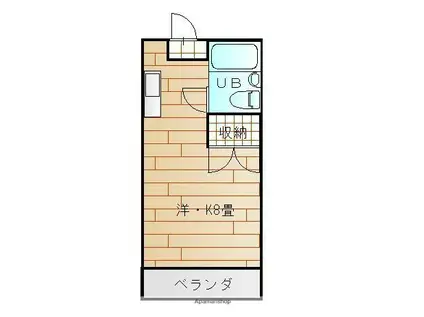 カーサジューロ(ワンルーム/5階)の間取り写真