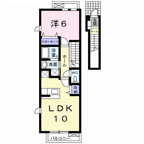 フィオーレ・U(1LDK/2階)の間取り写真