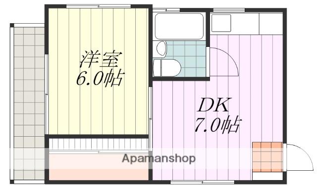 ヴィラ・アンソレイエ萱町(1DK/4階)の間取り写真