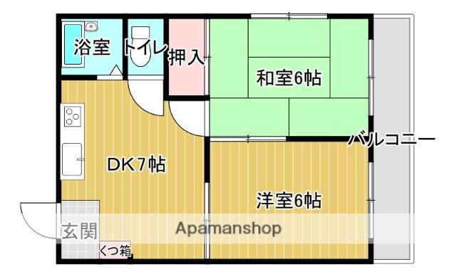 クリーンハイツ弓立Ⅰ(2DK/4階)の間取り写真