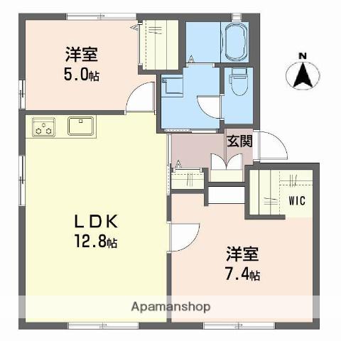 ヴィオラS B棟(2LDK/1階)の間取り写真