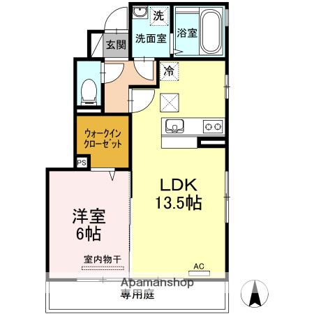 セジュール小坂 A棟(1LDK/1階)の間取り写真
