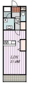 ライフ市坪(1K/1階)の間取り写真