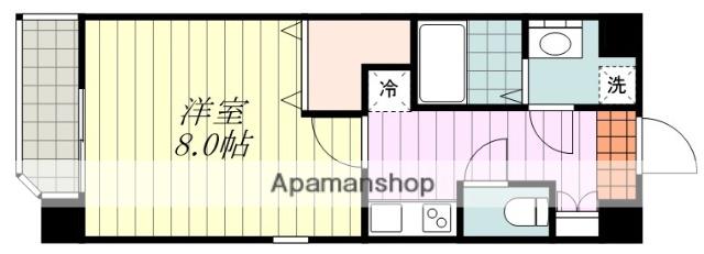 ラソンブレ木屋町Ⅰ(1K/6階)の間取り写真