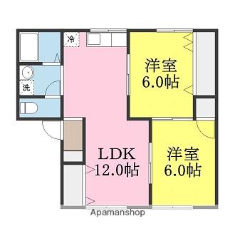 ガーデンハイツG棟(2LDK/2階)の間取り写真