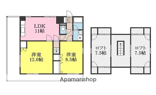 近藤マンション(2LDK/4階)の間取り写真