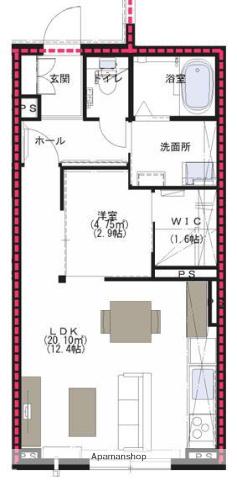 PONTEもりまつ(1LDK/1階)の間取り写真