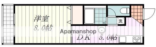 エルドラードⅡ(1DK/3階)の間取り写真