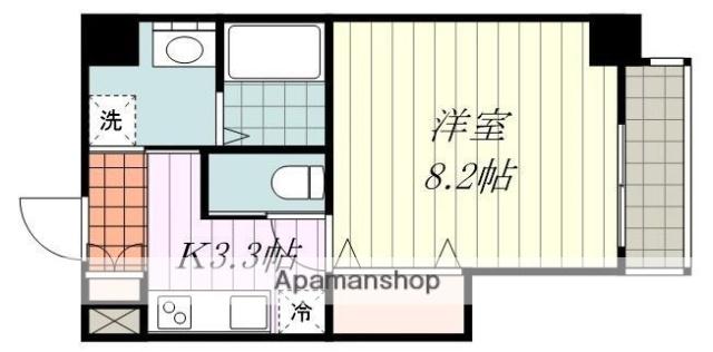 アスプラス平和通(1K/3階)の間取り写真
