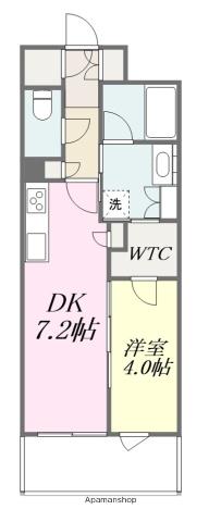 クレアホームズFRANC松山駅前(1DK/5階)の間取り写真