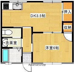 ハイツ山西3(1LDK/2階)の間取り写真