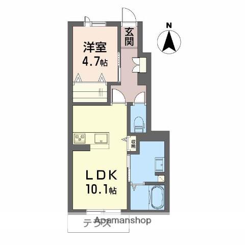 シャーメゾン都(1LDK/1階)の間取り写真