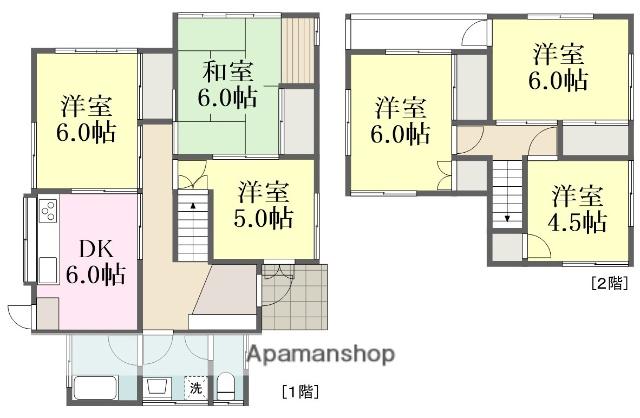 愛媛県松山市 2階建 築57年(6DK)の間取り写真