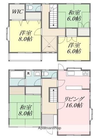 愛媛県松山市 2階建 築36年(4LDK)の間取り写真