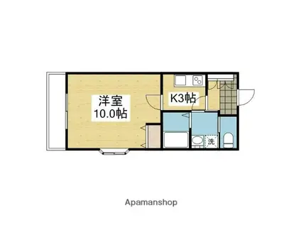 駅前マンション田窪(1K/5階)の間取り写真