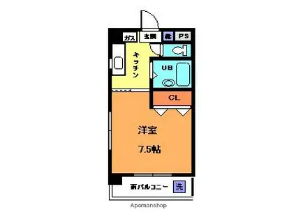 大栄和泉マンション(1K/3階)の間取り写真