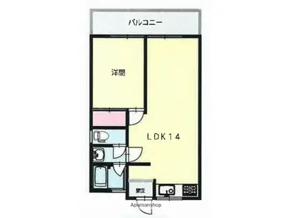 衣山第1マンション(1LDK/2階)の間取り写真