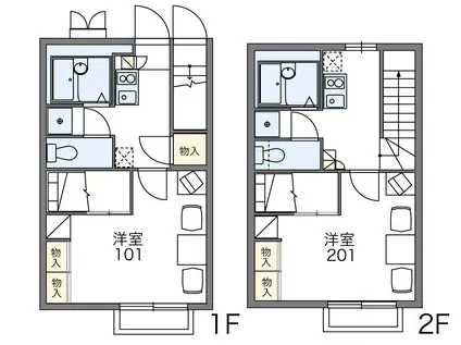 レオパレスJUN東野(1K/2階)の間取り写真