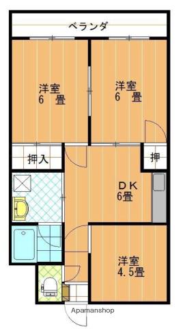 和泉パールハイツ(3DK/5階)の間取り写真
