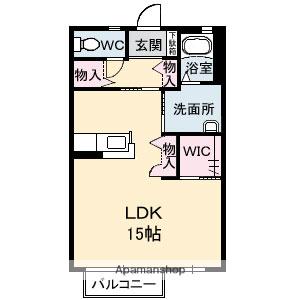 ドミール・T—Ⅰ(ワンルーム/1階)の間取り写真