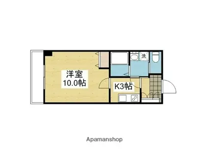 駅前マンション田窪(1K/2階)の間取り写真