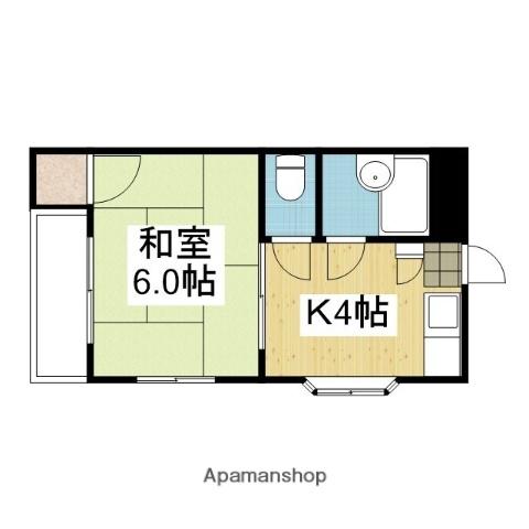 参川第1マンション(1K/2階)の間取り写真
