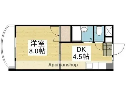 R5マンション(1DK/2階)の間取り写真