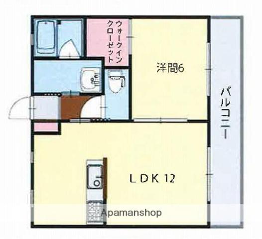 衣山第2マンション(1LDK/1階)の間取り写真