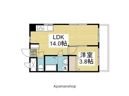 富士第3ビル(1LDK/3階)の間取り写真