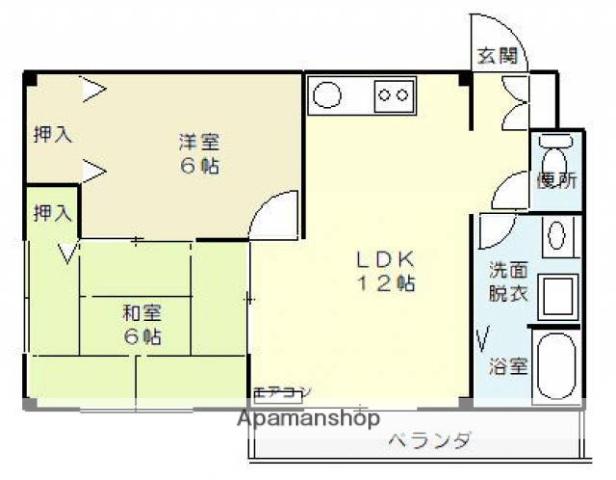 ベルクカネキ(2LDK/2階)の間取り写真