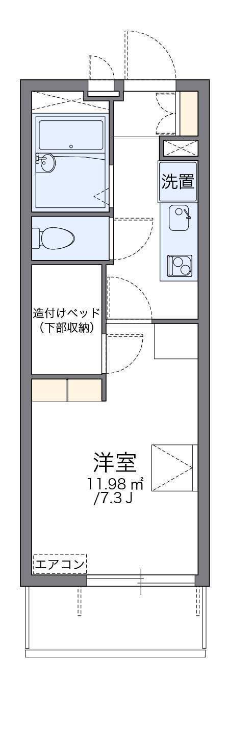 レオパレス松山インターⅡ(1K/3階)の間取り写真